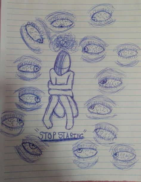 stop staring Phobia Drawing, Bullet Journal, Drawings