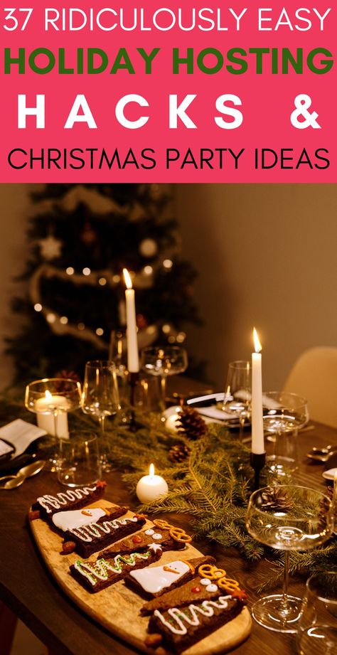 Are you hosting Christmas Dinner this Year? This guide will take you through the process of planning and executing the perfect Christmas Dinner Party. Looking for holiday hosting hacks? Everyone is really busy around the holiday season. Here are 37-holiday entertaining hacks for the Holiday Hostess that will have you ready for anything that comes at you this holiday season! Hosting tips and ideas |Hosting hacks |Holiday hosting |Thanksgiving |Christmas |Hostess |Entertaining |Entertaining tips Christmas Dinner Checklist, Christmas Party Checklist, Hosting Christmas Eve, Nye Appetizers, Hosting Christmas Party, Christmas Party Menu, Hosting Hacks, Hosting Christmas Dinner, Entertaining Hacks