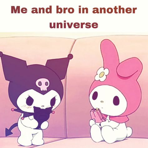 I Love Kuromi Pfp, Are We Friends In Every Universe, Bestie Cute Cartoon, My Melody And Kuromi Matching Pfp, Kuromi And My Melody Matching Pfp, My Melody And Kuromi Pfp, Kuromi X My Melody, My Melody Y Kuromi, Kuromi And Hello Kitty