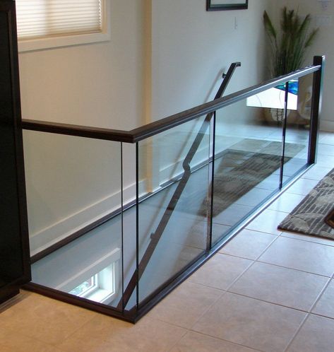 Glass Railing Stairs, Indoor Railing, Interior Railings, Glass Railings, Glass Stairs, Railing Ideas, Glass Staircase, Stairway Design, Glass Balustrade