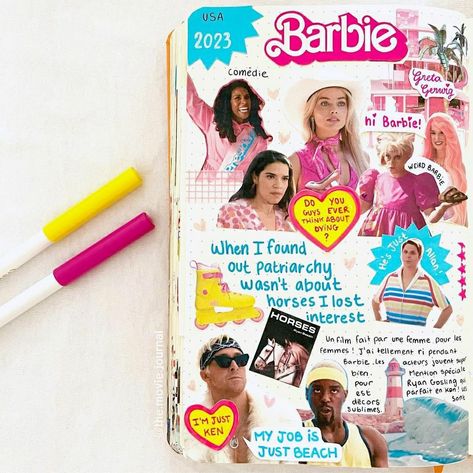 🩷 2023 Barbie, Movie Journal, Barbie 2023, Michael Cera, America Ferrera, Greta Gerwig, Pretty Journals, Kate Mckinnon, Barbie Ken