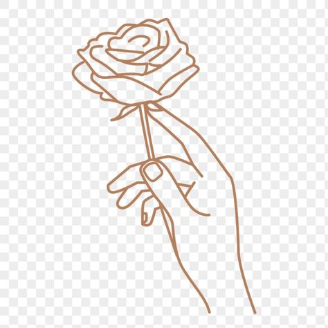 Hand Holding Rose Painting, Holding A Rose Drawing, Hand Holding Rose Drawing, Hand Holding Flower Drawing, Hand Line Drawing, Easy Drawings Step By Step, Drawing Step By Step Easy, Monoline Illustration, Hand Holding Flower