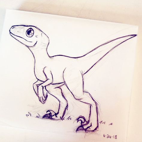 Velociraptor Tattoo Cute, How To Draw A Velociraptor, Drawing Ideas Dinosaurs, Raptor Dinosaur Drawing, Raptor Sketch, Raptor Drawing, Velociraptor Drawing, Raptor Tattoo, Dino Sketch