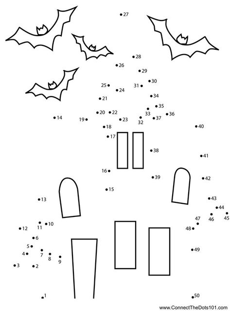 Halloween House Dot to Dot Halloween Connect The Dots, Dot To Dot Printables, Dot To Dot, Halloween Activities For Kids, Dotted Page, Connect The Dots, Halloween Activities, Halloween Prints, Halloween Printables