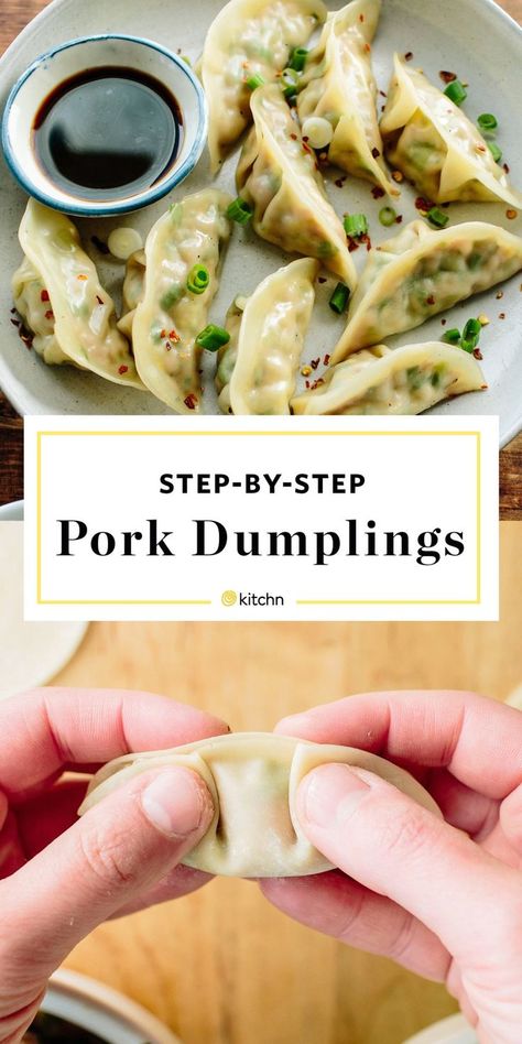 Gyoza Wrappers, Pork Dumplings, Chicken Spring Rolls, Chinese Pork, Pork Dumpling, Mapo Tofu, Chinese Dumplings, Dumplings Recipe, Napa Cabbage