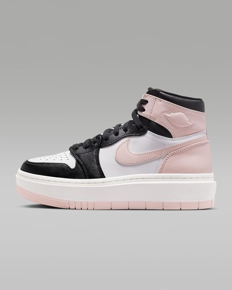 Nike Shoes Pink, Air Jordan 1 Elevate High, Jordan 1 Elevate High, High Top Air Jordans, High Top Nike, Nike Shoes High Tops, Jordan 1 Elevate, Fits Inspiration, Pink High Tops