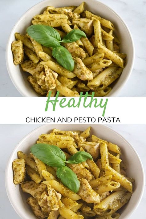 Pesto Chicken Tacos, Healthy Chicken Pesto, Healthy Pesto Chicken Pasta, High Protein Chicken Pesto Pasta, Low Calorie Chicken Pesto Pasta, Low Calorie Pesto Chicken, Meal Prep Healthy Pasta, Low Calorie Pesto Pasta, Chicken Pesto Pasta Recipes Healthy