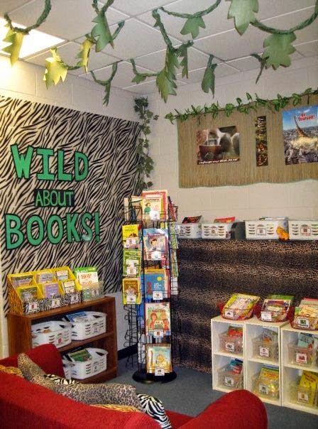 Themed Classroom Ideas, Jungle Theme Classroom Decorations, Rainforest Classroom, Safari Theme Classroom, Jungle Theme Rooms, Classroom Items, Jungle Theme Classroom, Jungle Thema, Clutter Free Classroom