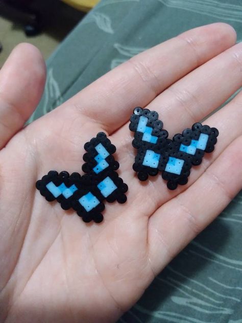 Perler Bead Earings - Etsy Tiny Fuse Bead Patterns, Puller Beads Ideas, Inside Out Perler Bead Patterns, Melting Beads Ideas, Perler Beads Ideas Cute, Pearl Or Beads, Mini Perler Bead Patterns, Small Perler Beads Ideas, Small Perler Bead Patterns