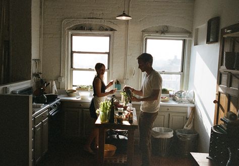 Kinfolk Table, The Kinfolk Table, Cooking Photography, Couple Cooking, Little Kitchen, Cabin Fever, Cooking Together, Small Moments, Design Living Room