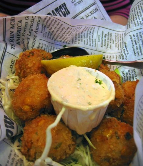 Copycat Bubba Gump Recipes, Salmon Hush Puppies, Hush Puppies Dipping Sauce, Hush Puppy Sauce, Bubba Gump Hush Puppies Recipe, Seafood Hush Puppies Recipe, Dipping Sauce For Hush Puppies, Hush Puppy Dipping Sauce, Seafood Hush Puppies