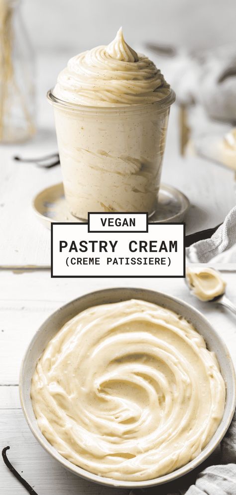 Vegan Pastry, Pastry Cream Recipe, Vegan Pastries, Vegan Baking Recipes, Desserts Vegan, Pastry Cream, Baking Blog, Vegan Dessert, Vegan Dessert Recipes