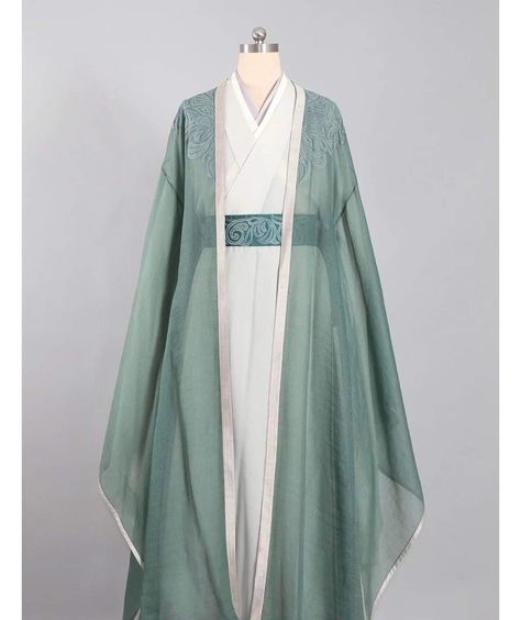 Green Kimono Traditional, Green Hanfu, Chinese Fancy Dress, Ancient Chinese Dress, Chinese Style Dress, Chinese Traditional Clothing, Kimono Design, History Fashion, African Fashion Women Clothing