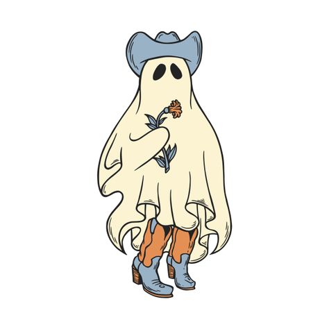 Ghost With Boots Tattoo, Ghost Cowboy Hat Tattoo, Cowboy Ghost Tattoo, Cute Cowboy Ghost Tattoo, Cowboy Ghost Wallpaper, Cowboy Ghost, Ghost Cowboy, Ghost Wearing Cowboy Hat, Cowboy Hat Tattoo