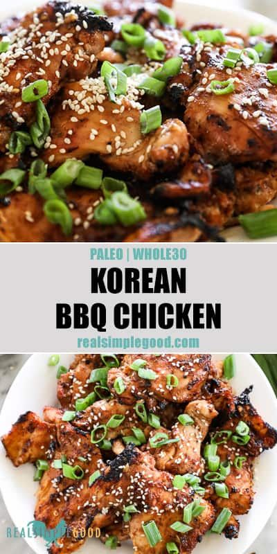 Korean Bbq Chicken, Sticky Sauce, Grilled Chicken Thighs, Healthy Weeknight Meals, Chicken Thigh Recipes Oven, Paleo Chicken, Paleo Whole 30, Grilled Chicken Recipes, Paleo Dinner