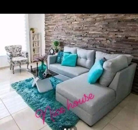 Turquoise Curtains Living Room, Teal Living Room Decor, Room Partition Wall, Turquoise Living Room Decor, Living Room Turquoise, Teal Living Rooms, Sitting Room Decor, Living Room Wall Color, Corner Sofa Design