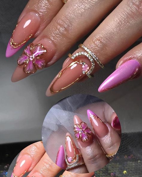 😍💅🏼✨ . . . . . . #Nails#Nailsinspo#NailTech#NailArt#GlendaleNails#PhoenixNails Hawaii Acrylic Nails, Rapunzel Nails Acrylic, Airbrush Nails Designs, Flower Almond Nails, Nail Info, Romantic Nails, Airbrush Nails, Simple Gel Nails, Short Square Acrylic Nails