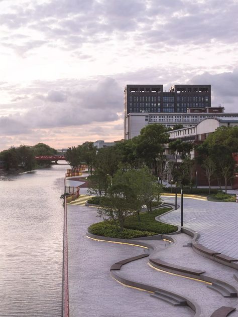 Riverfront Design, Riverside Landscape, Waterfront Architecture, Bar Street, Linear Park, Public Space Design, Community Centre, City Planning, River Road