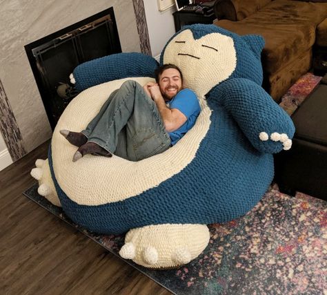 Snorlax Bean Bag, Giant Snorlax, Giant Bean Bags, Tutorial Amigurumi, Pantry Design, Cabinets Kitchen, Bags Aesthetic, Cute Room Decor, Kitchen Pantry