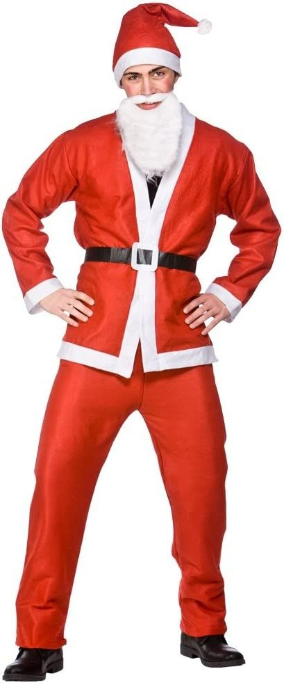 Amazon.com: Budget Santa Suit 5pc Adult Costume Plus Size xmas fancy dress : Clothing, Shoes & Jewelry Xmas Fancy Dress, Plus Size Fancy Dresses, Santa Claus Outfit, Xmas Costumes, Christmas Dress Up, Christmas Fancy Dress, Santa Claus Costume, Red Trousers, Santa Suit