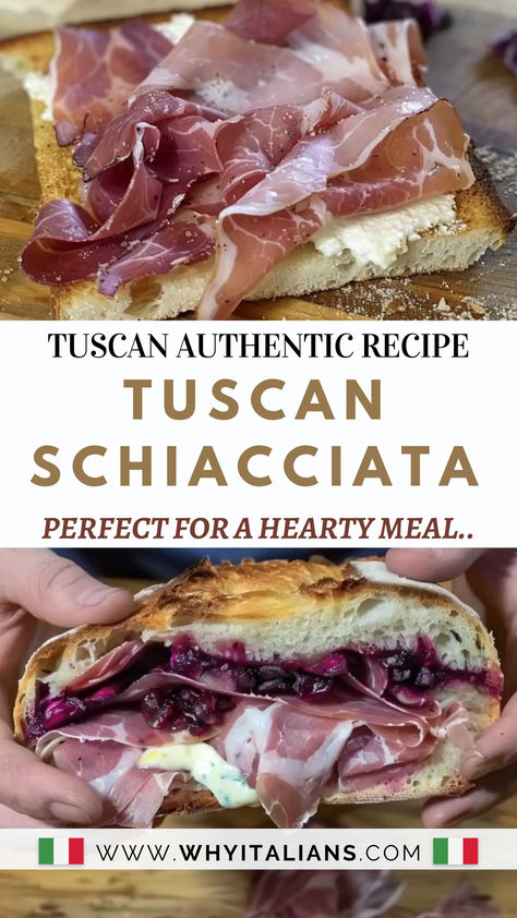 Imagine biting into a crispy, flavorful Tuscan schiacciata. 🍴 That’s what my recipe offers! Filled with rich cheeses and cured meat, it's a gourmet treat. Save this pin now, and bring a slice of Tuscany to your kitchen. Tuscany Bread Recipe, Authentic Tuscan Recipes, Traditional Tuscan Recipes, Tuscan Food Traditional, Fricoccia Bread, Ficcochia Bread, Picky Bits, Tuscan Food, Gorgonzola Recipes