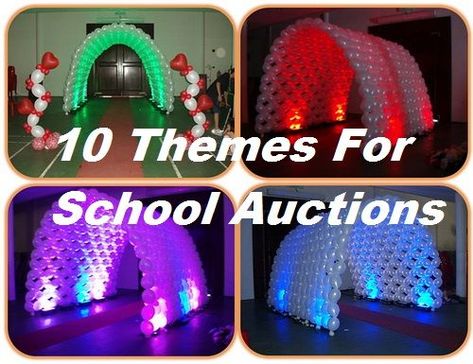 FundraiserHelp.com: 10 School Auction Themes - Lots of good tips in the article. Fun Fundraiser Ideas, Elementary School Fundraisers, Fundraiser Themes, Silent Auction Fundraiser, Auction Themes, Silent Auction Baskets, Fun Fundraisers, Auction Baskets, Gala Themes