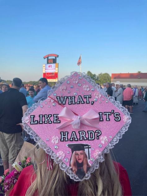 #graduation graduation cap Cute Grad Cap Quotes, Sassy Graduation Caps, Mean Girls Graduation Cap, Graduation Cap Ideas Disney, Graduation Cap Ideas Funny, Unique Graduation Cap Designs, Funny Graduation Cap Designs, Graduation Aesthetic, Senior Year Things