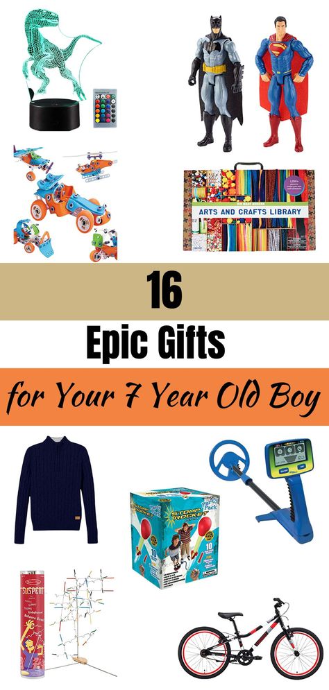 Find the best list of toys and gifts for children who are 7. You can gift them for Christmas or Birthdays. These are fun, engaging and will help them learn new skills. It includes top toys, gifts that are not toys, and gift ideas for 7 year old boys who have everything. Gift for Kids| 7 Year Old Gifts| Gifts for Little Boys| Gifts for Kids who have everything| Gifts for students from teachers| Gift for kids that aren’t toys | Gifts for Little Boys| Gift Ideas| Christmas Gifts For 7 Year Boy, Gift Ideas For 7 Year Boy, Gifts For 7 Year Boy, Boys Gift Ideas, Christmas Presents For Boys, Gifts For Students, Trending Christmas Gifts, Boys Gift, Christmas Gifts For Boys