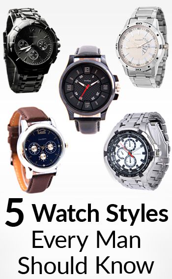 5 Watch Styles Every Man Should Know | Men’s Guide To Types Of Watches, Sizes, Prices, & Bands Mens Watches Guide, Watch Types, Fastrack Watches, Classy Watch, Swiss Army Watches, Retro Watches, Mens Fashion Watches, Best Watches For Men, Watches Unique