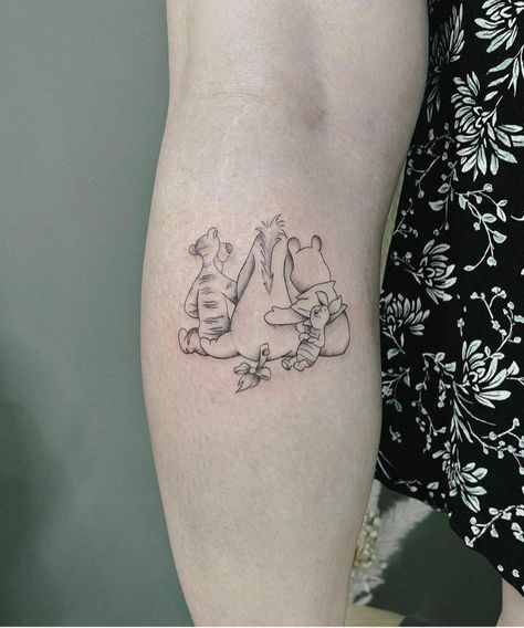 Pooh Tattoo, Winnie The Pooh Tattoos, Brother And Sister Tattoo Ideas, Sister Tattoo Ideas, Basic Tattoos, Floral Thigh Tattoos, Muster Tattoos, Small Hand Tattoos, Cute Tattoos For Women