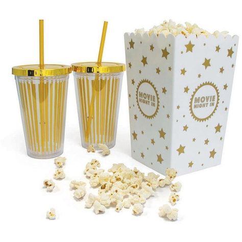 Gold Cinema Cups And Popcorn Holder Set (67 BRL) ❤ liked on Polyvore featuring home, kitchen & dining, fillers, food, food and drink, popcorn bucket and gold bucket Popcorn Holder, Popcorn Bucket, Retro Ideas, Dining Kitchen, White Party, Drinking Cup, Some Ideas, Food Food, Polyvore Set