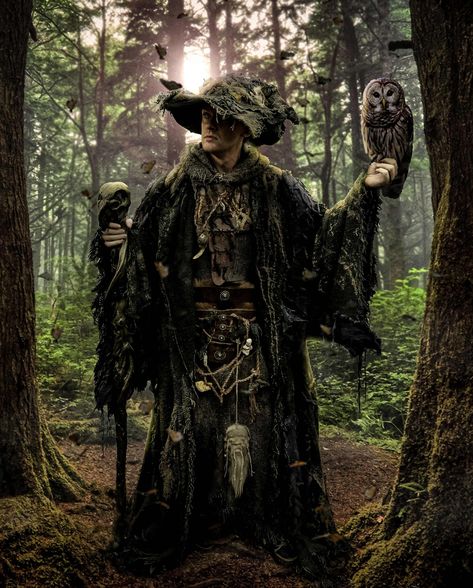 Druid Costume, Green Wizard, Forest Clothes, Male Witch, Anahata Chakra, Wizard Costume, Nature Witch, Dark Wizard, Larp Costume