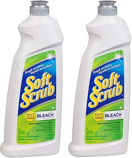 Soft Scrub Cleanser with Bleach, 24 Ounce (Pack of 2) Best Bathroom Cleaner, Best Shower Cleaner, Storing Cleaning Supplies, Bleach Bath, Glass Shower Wall, Clorox Bleach, Soft Scrub, Wall Mounted Makeup Mirror, Tile Counters