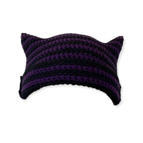 handmade crochet cat beanie, handmade crochet devil beanie, purple cat beanie, black cat beanie, striped cat beanie, crochet hat, handmade crochet hat, cotton crochet hat, devil beanie, 2022 fashion trends, spring summer 2022 trends, crochet project, crochet project inspo, crochet inspo, 2022 crochet ideas, beginner crochet ideas Crochet Ideas Beginner, Beginner Crochet Ideas, Striped Cat Beanie, Cat Beanie, Purple Cat, Vintage Fits, Cheshire Cat, Crochet Cat, Black Crochet