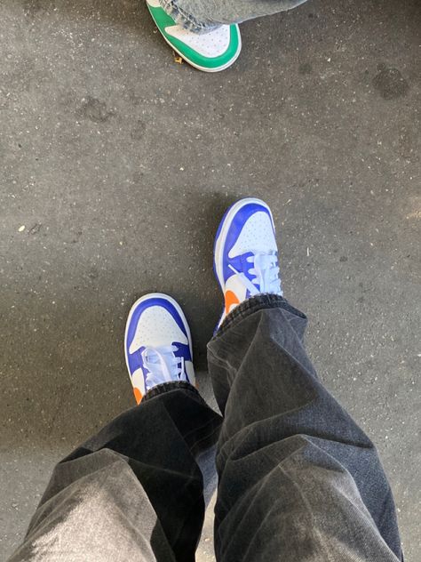 Blue And Orange Dunks Outfit, Blue Sneakers Outfit, Orange Dunks, Nike Dunks Outfit, Shoes Dunks, Dunk Outfits, Blue Ootd, Charlottenburg Palace, Dunk Outfit