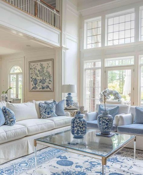 Light Blue Living Room Furniture, Living Room Ideas Light Blue, Beautiful Homes Interior Living Rooms, White Blue Living Room, Blue And Cream Living Room, Blue Living Room Ideas, Coastal Cottage Living Room, Light Blue Living Room, Modern White Living Room