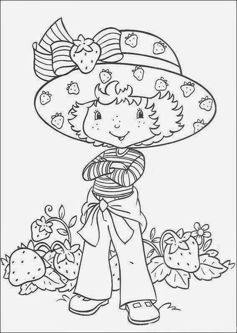 Strawberry Shortcake Coloring Pages, Hello Kitty Colouring Pages, Hello Kitty Coloring, Easy Coloring Pages, Cartoon Coloring Pages, Painted Books, Coloring Book Art, Cute Coloring Pages, Coloring Book Pages