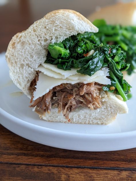 Philly Roast Pork Sandwich, Sauteed Broccoli Rabe, Roast Pork Sandwich, Philly Food, Pork Sandwiches, South Philly, Hoagie Rolls, Broccoli Rabe, Italian Spices