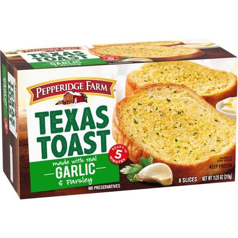 Toast Sandwich Ideas, Garlic Texas Toast, Frozen Garlic, Texas Toast Garlic Bread, Frozen Garlic Bread, Frozen Food Packaging, Sandwich Ideas, Texas Toast, Toast Sandwich