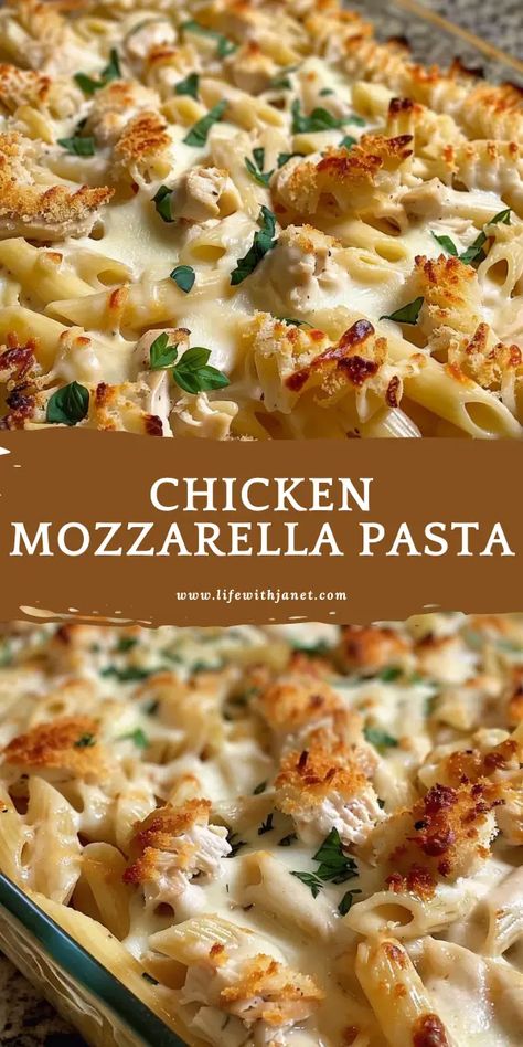 Chicken Mozzarella Pasta, Chicken Season, Chicken Mozzarella, Mozzarella Pasta, Baking Spices, Resep Pasta, Fast Dinner Recipes, Seasoning Salt, Favorite Recipes Dinner