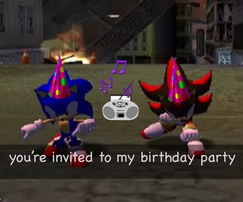 Happy Birthday Shadow The Hedgehog, Sonic And Shadow Birthday Party, Shadow The Hedgehog Gif Banner, Sonic Aesthetic Pfp, Sonic Waiting, Shadow The Hedgehog Birthday, Shadow Birthday, Sonic Meme, Sonic Underground