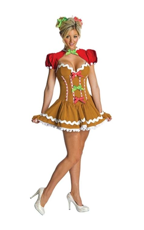 Ginger Bread Adult Christmas Costume - RUBIES Gingerbread Costume, Gingerbread Outfit, Gingerbread Man Costumes, Xmas Costumes, Ladies Fancy Dress, Christmas Dress Up, Candy Costumes, Gingerbread Girl, Funny Costumes