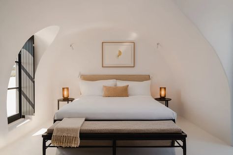 Nobu Santorini, Hotels In Santorini Greece, Greece Hotel, Chicago Restaurants Best, Nobu Hotel, Pool Prices, Abandoned Town, Linen Headboard, Greece Hotels