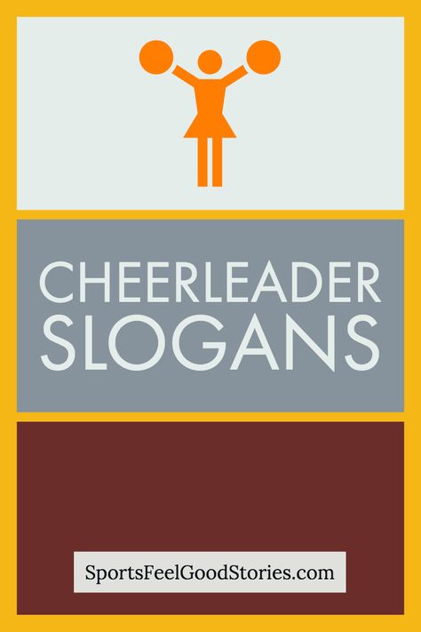 These cheerleading slogans include favorites like: Loud and Proud, If it's in your heart it shows in your spirit, and There's no halftime for cheerleaders. #cheerleading #cheer #slogans Cheer Announcement Ideas, Cheerleader Flyer Quotes, Cheerleader Sayings Quotes, Spirit Posters Cheerleading, Words Of Encouragement For Cheerleaders, Cheer Signs For Competition Ideas, Cheerleader Posters Ideas Signs, Cheer Competition Posters Ideas Signs, Cheer Inspirational Quotes