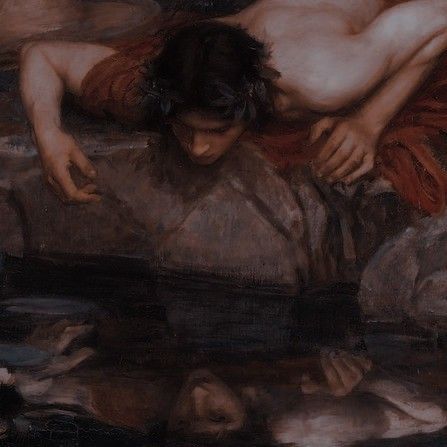 Narcissus Greek Mythology, Narcissus Greek, Greek Mythology Aesthetic, Hades Aesthetic, Ancient Greece Aesthetic, Mythology Aesthetic, Greece Mythology, Greek Paintings, Greek Tragedy