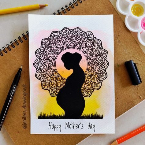 Mother Mandala Art, Mom Mandala Art, Mother's Day Mandala Art, Mothers Day Sketch Drawings, Mothers Day Canvas Painting Ideas, Marvel Art Canvas, Mother's Day Drawing Ideas, Mother's Day Sketch, Mandala Art For Beginners