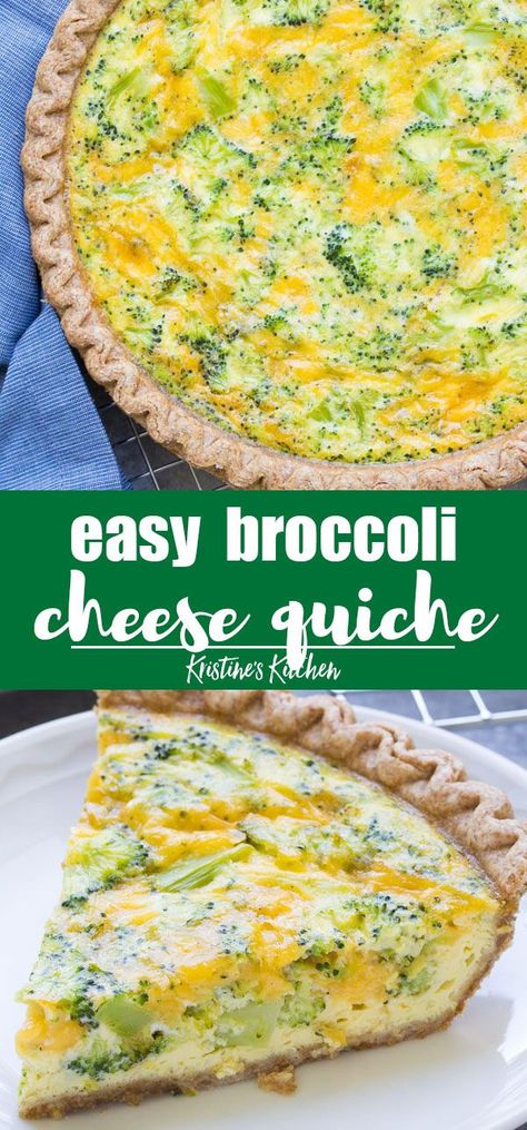 Quiche Chorizo, Broccoli Cheese Quiche, Broccoli Quiche Recipes, Breakfast Quiche Recipes Easy, Cheddar Quiche, Cheese Quiche Recipe, Broccoli Quiche, Vegetable Quiche, Breakfast Quiche Recipes