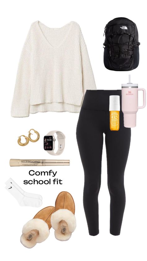 Lazy Day Outfits For School Fall, Back To School Outfits Comfy, Comfy Cute School Outfits, Preppy Back To School Outfits, Fall Outfits Preppy, School Outfits Comfy, Comfy School Outfits, Simple Outfits For School, School Fit