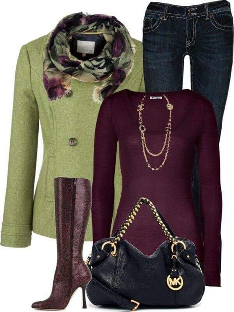 ⭐ Green Clothes Combination, Combination Fashion, Oxford Style, Outfit Combinations, Fall Winter Outfits, Womens Fashion Casual, Look Fashion, Classy Outfits, Chic Outfits