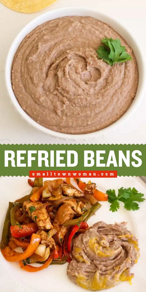 Turn to this pinto bean recipe for an easy dinner side! Nothing beats homemade refried beans that are healthy with an authentic taste. Perfect for all your Mexican meals to make! Homemade Refried Beans Authentic, Refried Beans Authentic, Authentic Refried Beans, Pinto Bean Recipe, Easy Dinner Sides, Pinto Bean Recipes, Homemade Refried Beans, Ground Turkey Tacos, Pinto Bean